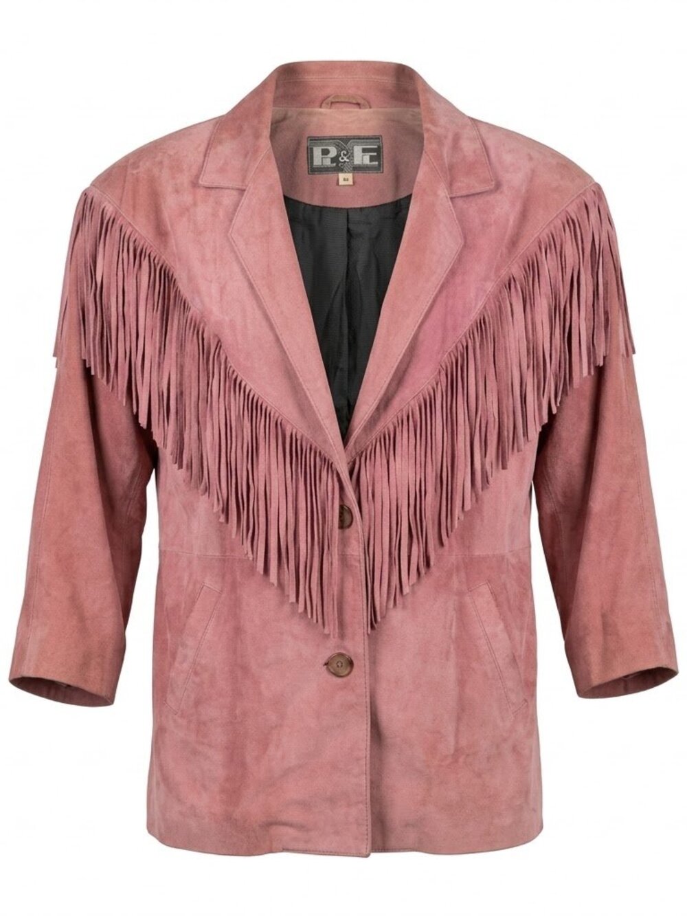Vintage Pink Suede Fringe Western Jacket - Size M "Made in Canada"